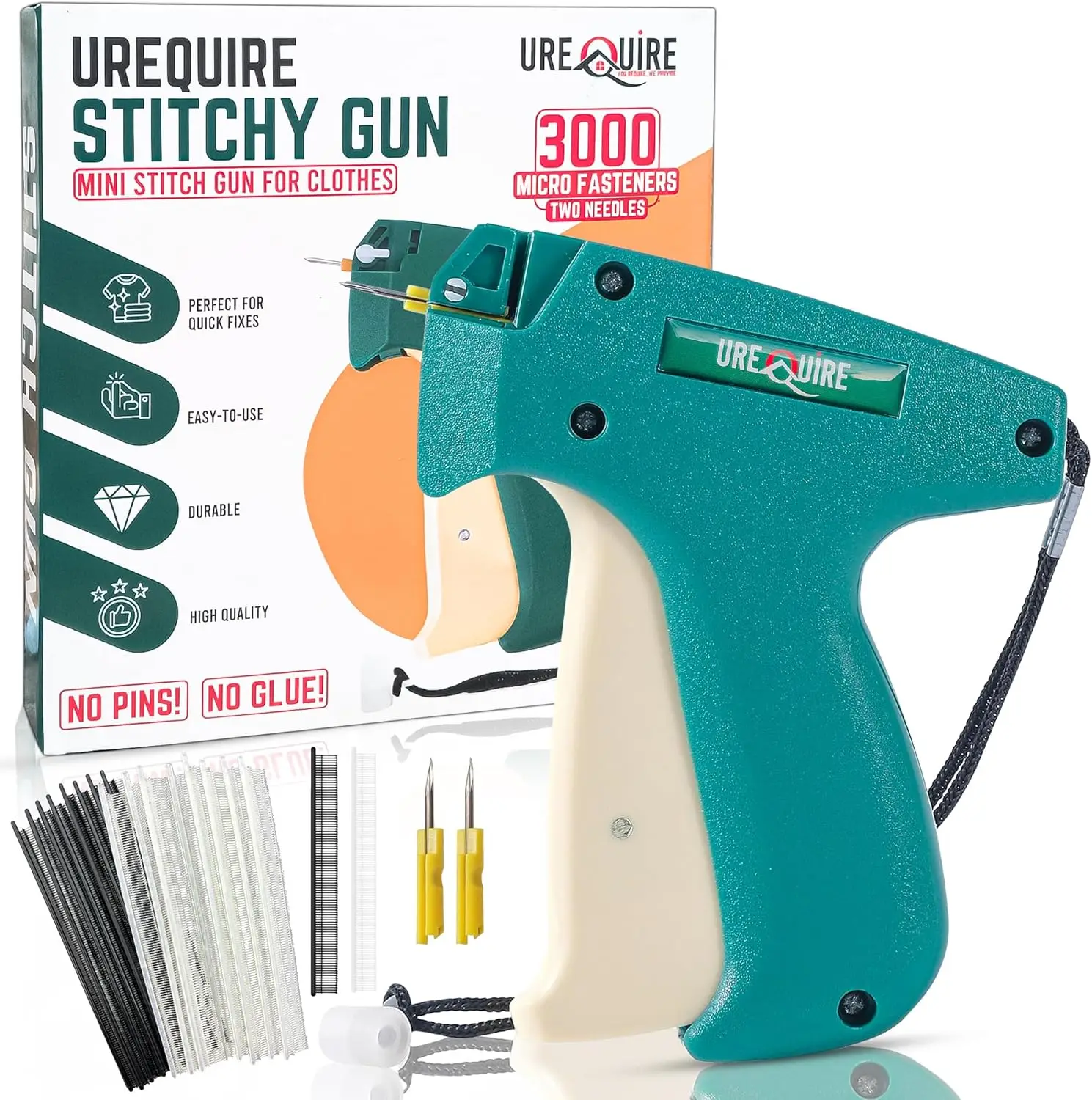 

Stitch Gun Kit for Clothes - Quick Hemming & Tagging Tool with 3000 Fasteners
