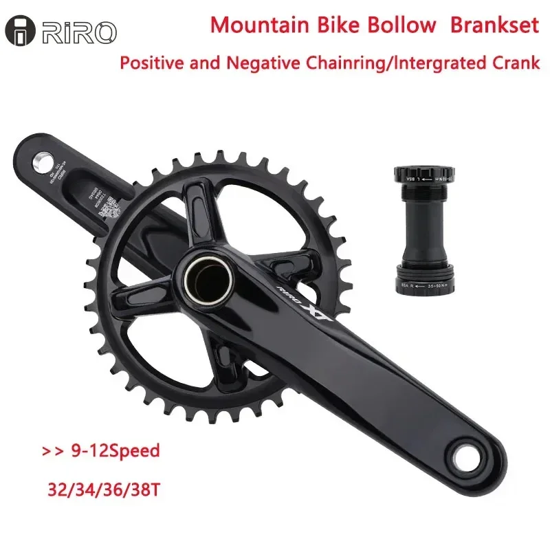 

RIRO XT 104BCD Bicycle Chainring Aluminum Alloy hollow crankset for 32T 34T 36T 38T With Bottom Bracket 175mm MTB Crank