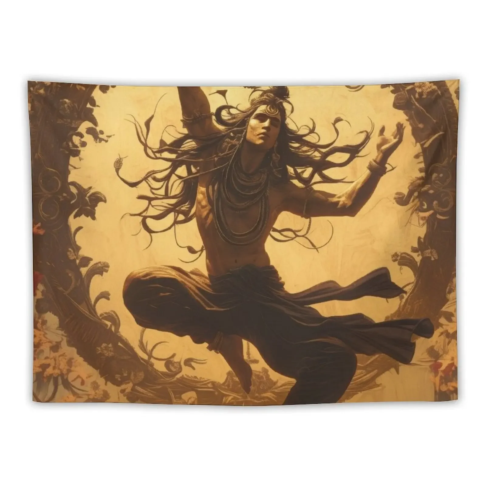 

Lord Shiva dancing wall art hindu god gift idea Tapestry Wall Coverings Wall Deco Room Decor House Decorations Tapestry