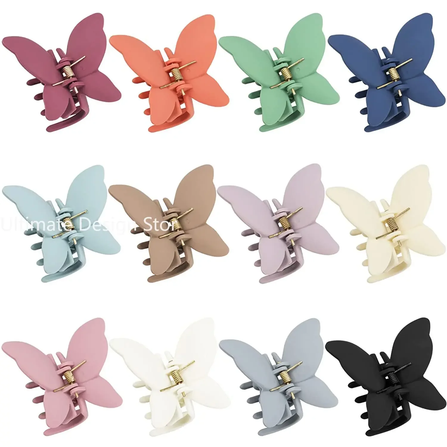 Matte Butterfly Hair Claw Solid Simple Ponytail Holders Barrettes Sweet Fairy Hair Clip Elegant Hairpin Claw Styling Accessories