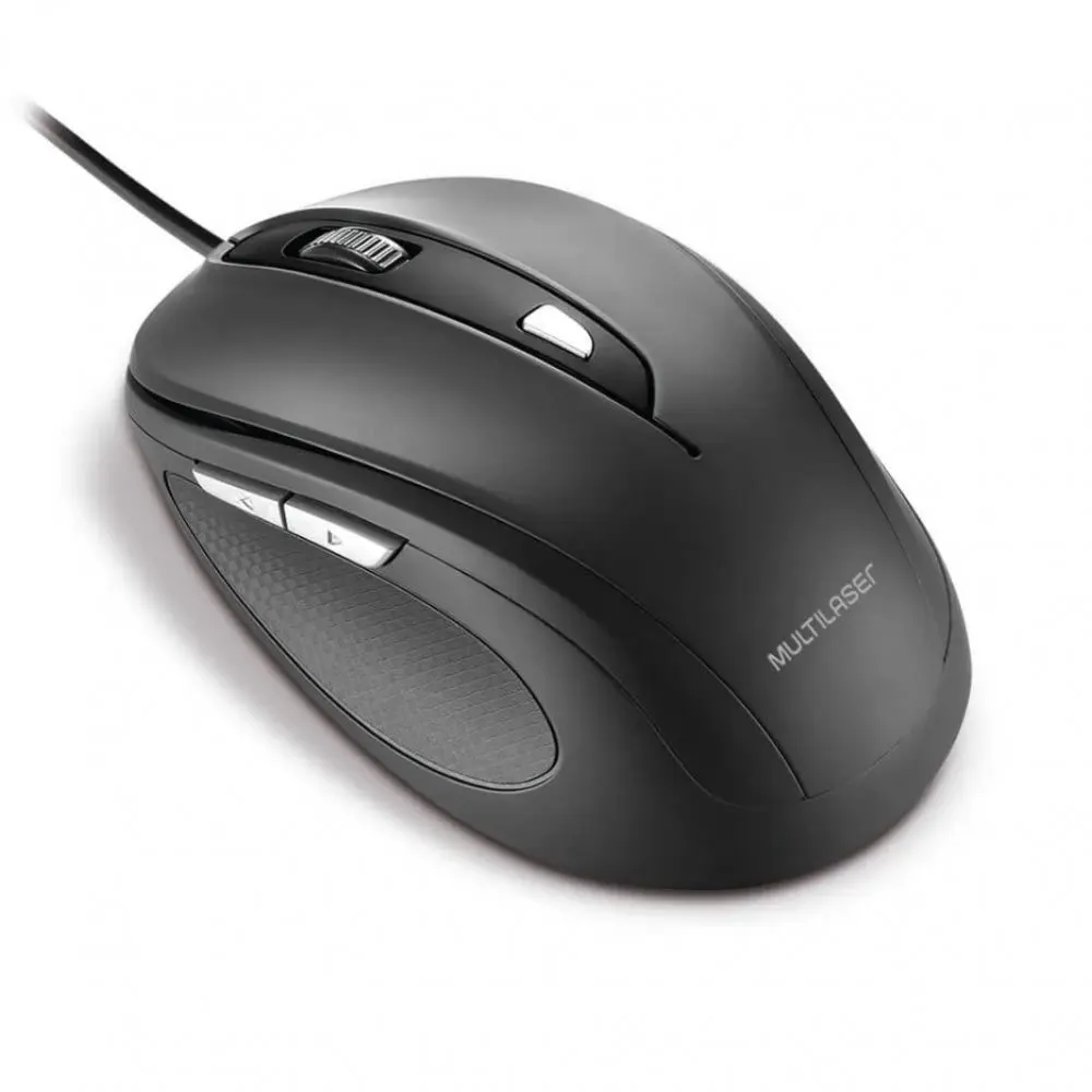 Mouse Multilaser Comfort 6 Buttons Usb Black-MO241