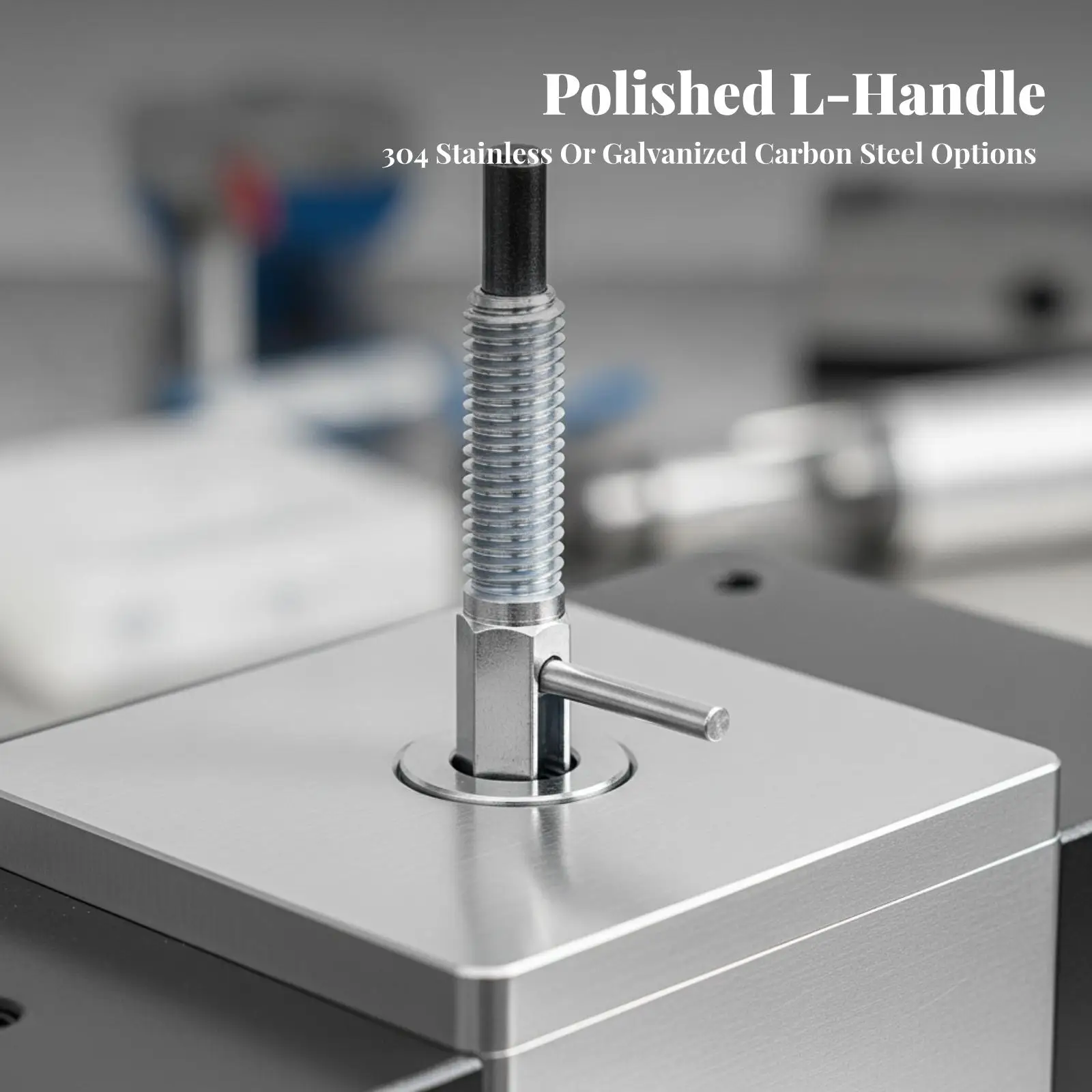 4xCarbon metalShaped Indexing Pin | Smooth Locating Tip, Indexing Plunger Pin with L-Handle, for Industrial Equipment