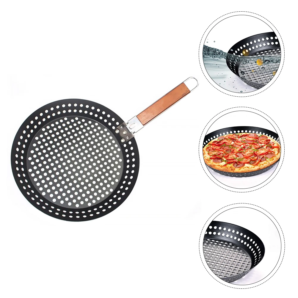 

Non Stick Bakeware Pizza Baking Pan BBQ Oven Non-Stick Pans Barbecue Black Kitchen