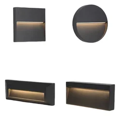 Outdoor IP65 Waterproof Wall Lamp Surface mounted LED Step Light for Garden Porch Stairs Garage Porch Floor Lighting AC110V 220V