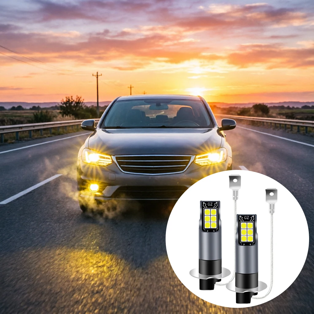 

2PCS H3 LED Fog Light Bulb Conversion Super Bright Golden Yellow Driving Light Bulbs 10000LM