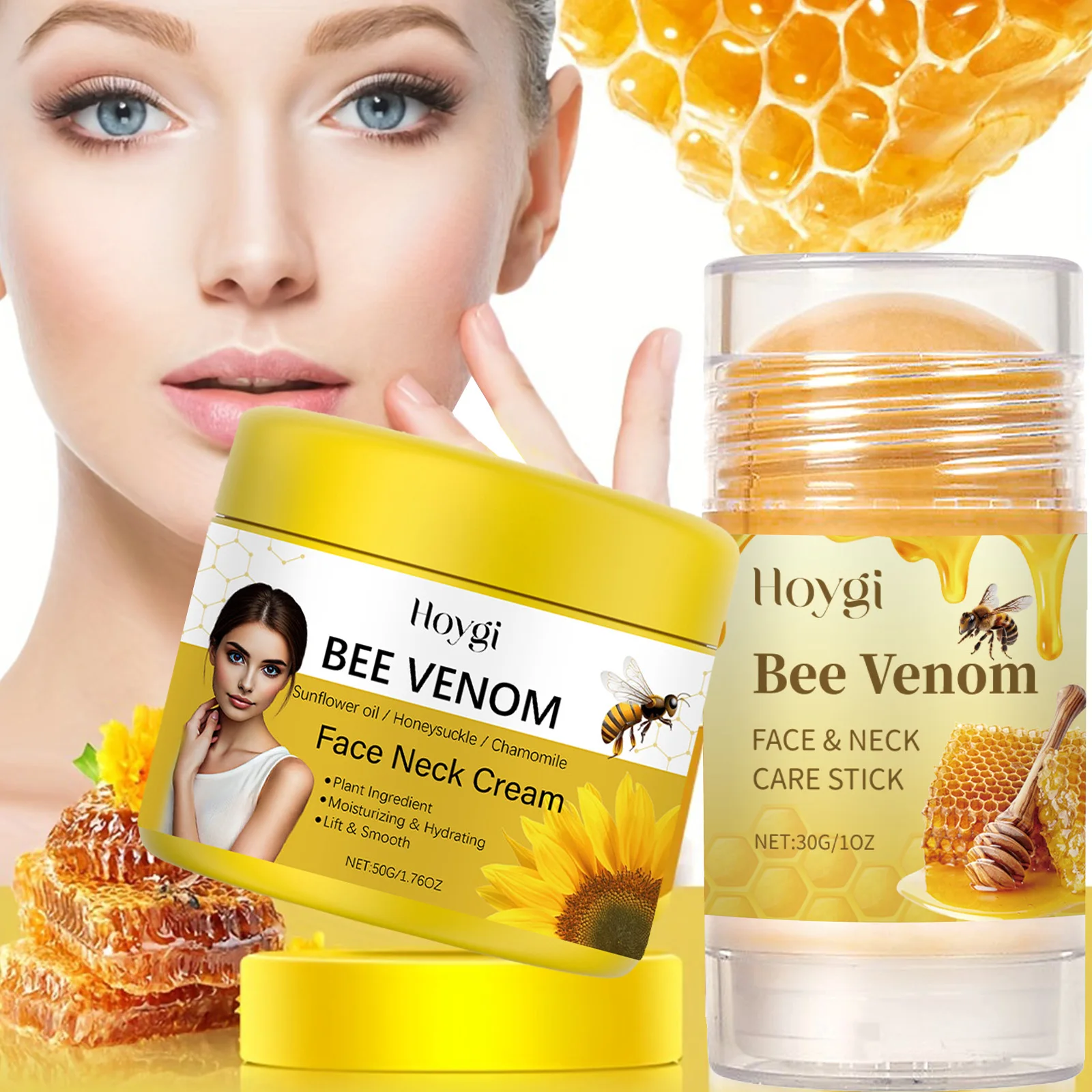 Bee Venom Total Firming Set voor gezicht en nek, gevoelige huid, hydraterend en hydraterend