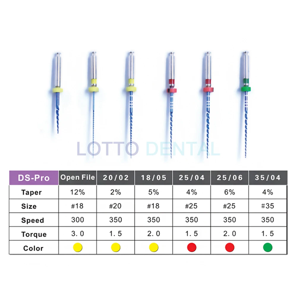 Dental Root Canal File 21/25MM Root Canal Taper Endodontic File Heat Activated Rotary File Flexible Dentist Instrument 6Pcs/Box