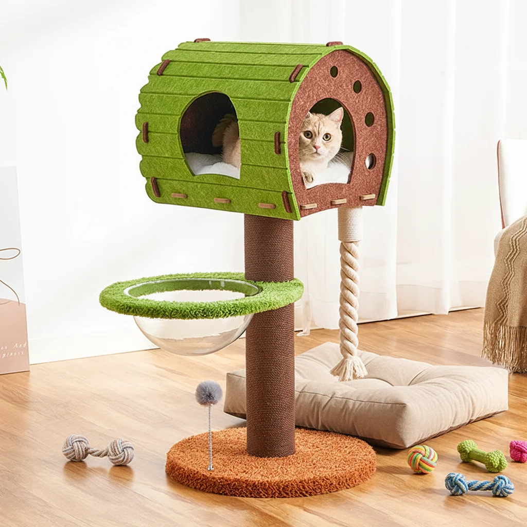 

&c Cat Climbing Frame Small Felt cat Tree cat Nest Integrated cat Scratching Column Space Capsule cat Barrel