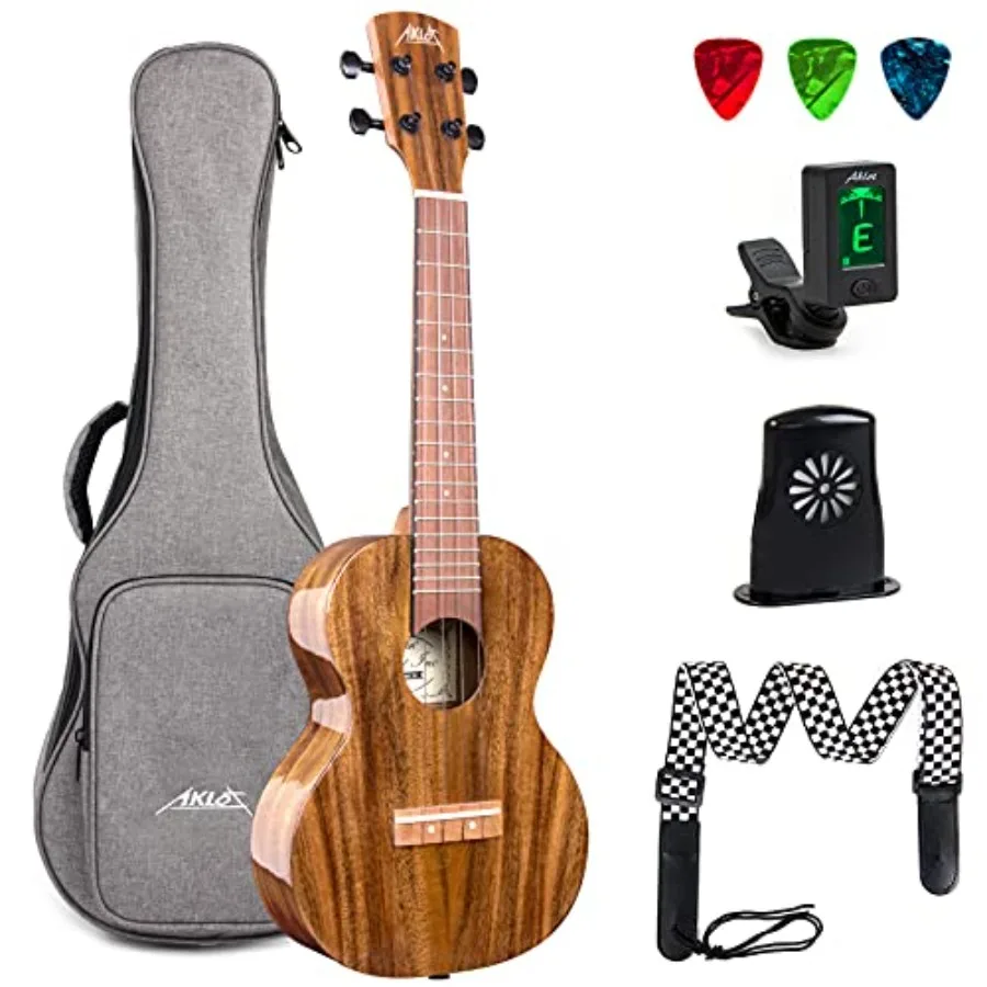 All Solid Acacia Ukulele 26 Inch Tenor Ukelele Super Warm tone for Professional Beginners Adults Kit with Free Online Courses G