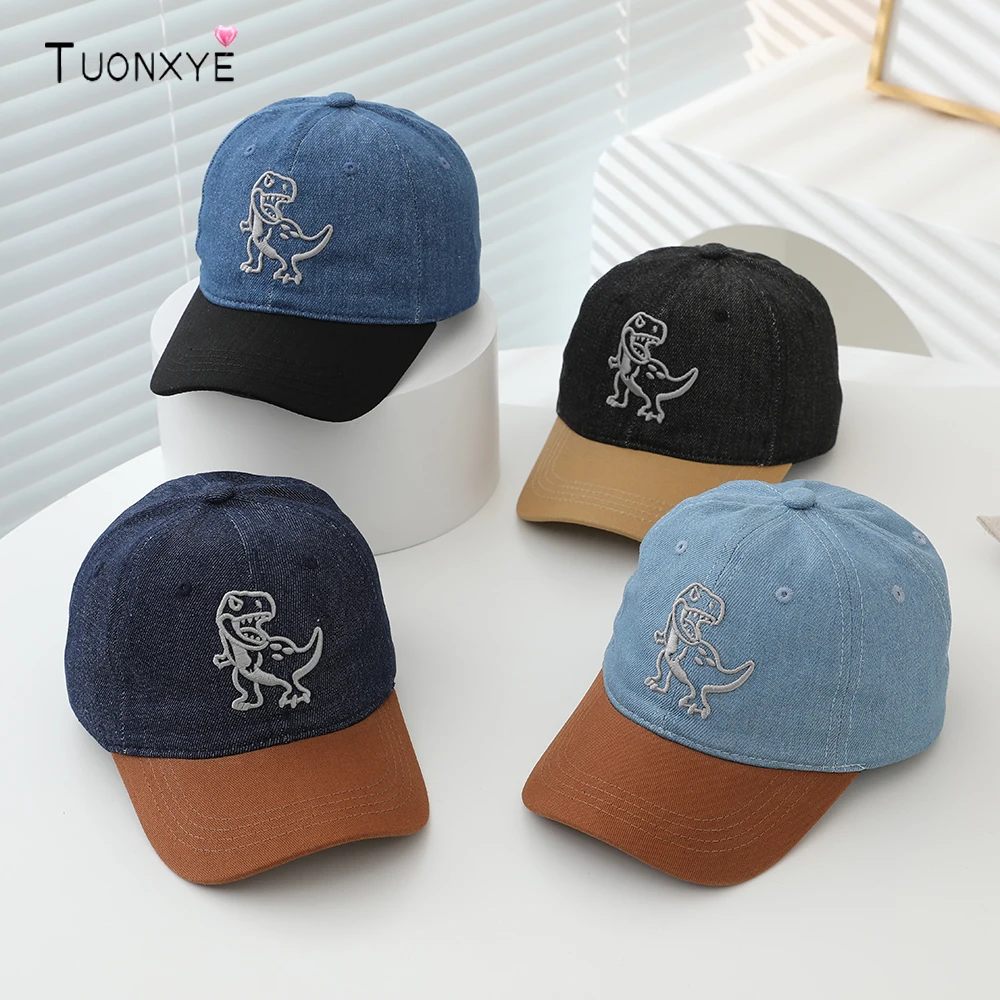 

TUONXYE Spring Autumn Boys Cartoon Embroidery Dinosaur Baseball Cap Cotton Casual Breathable Adjustable Children's Gifts Cap