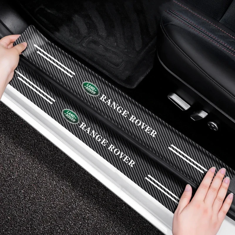 4pcs Car Door Sill Plate Stickers Car Tuning Accessories For Land Rover Discovery 3 4 2 Freelander 2 1 Evoque Velar Car Styling