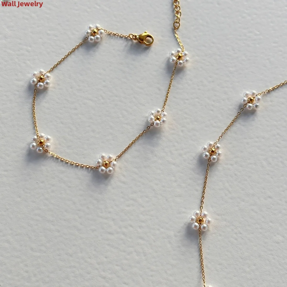 

FaionableTitaniumSteelPearlSmalleroseNelaceWaistchainchainchainSetCrossbordersetsleКорейские аксессуары