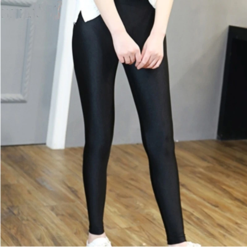 Women Solid Seamless Leggings Elastic Slim Thin Cropped Tight Pants Fitness Workout Daily Casual Sexy Ladies Bottoms