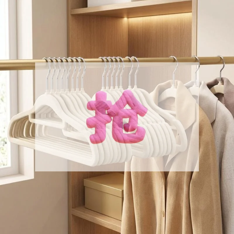 10PCS Velvet Hangers, Non-Slip Felted Hangers, Sturdy Hangers, Heavy-Duty Hangers and Suit Hangers Heavy-Duty Hangers