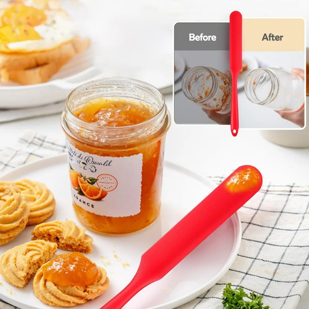 Long Handle Integrated Silicone Spatula Food Grade Heat Resistant Non-Stick Baking Cooking Tool Cake CreamButter ColorfulUtensil