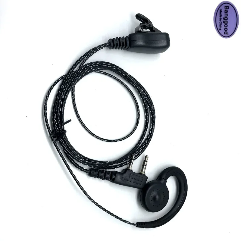 Newest Knitted Cable Ear Hook Headphone K port 2 Pin PTT MIC Headset For Kenwood TYT Baofeng UV-5R BF-888S CB Radio Accessories