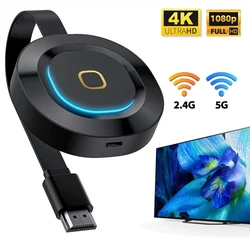 2.4G 5G 4K MiraScreen hdmi-uyumlu Dongle TV çubuk mini PC Miracast Airplay kablosuz ekran alıcısı Google Chromecast için 1080P