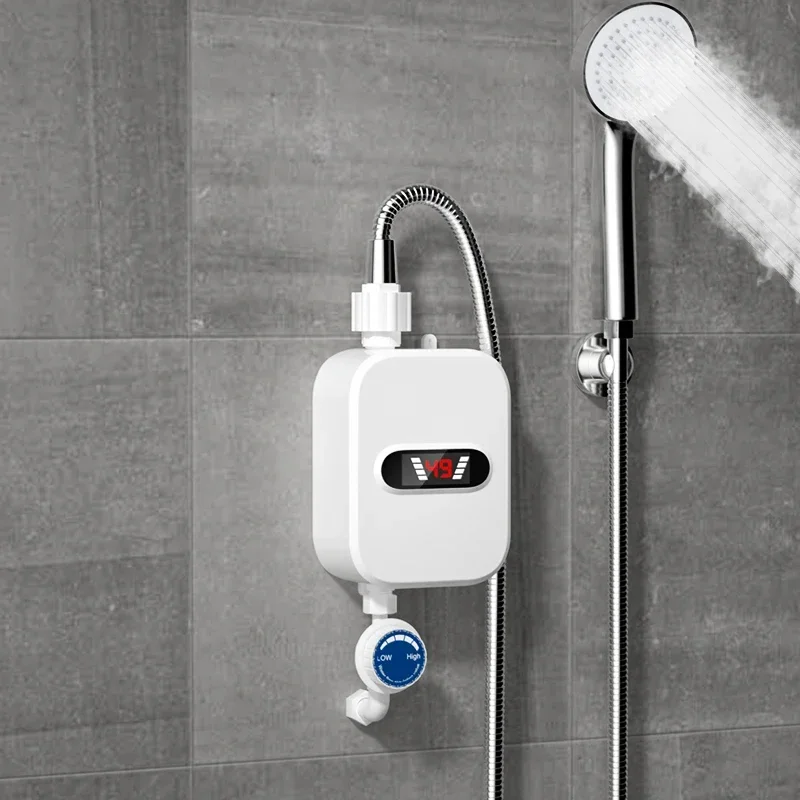 Mini chauffe-eau électrique instantané 3500W, robinet, pommeau de douche, chauffage en 3 secondes