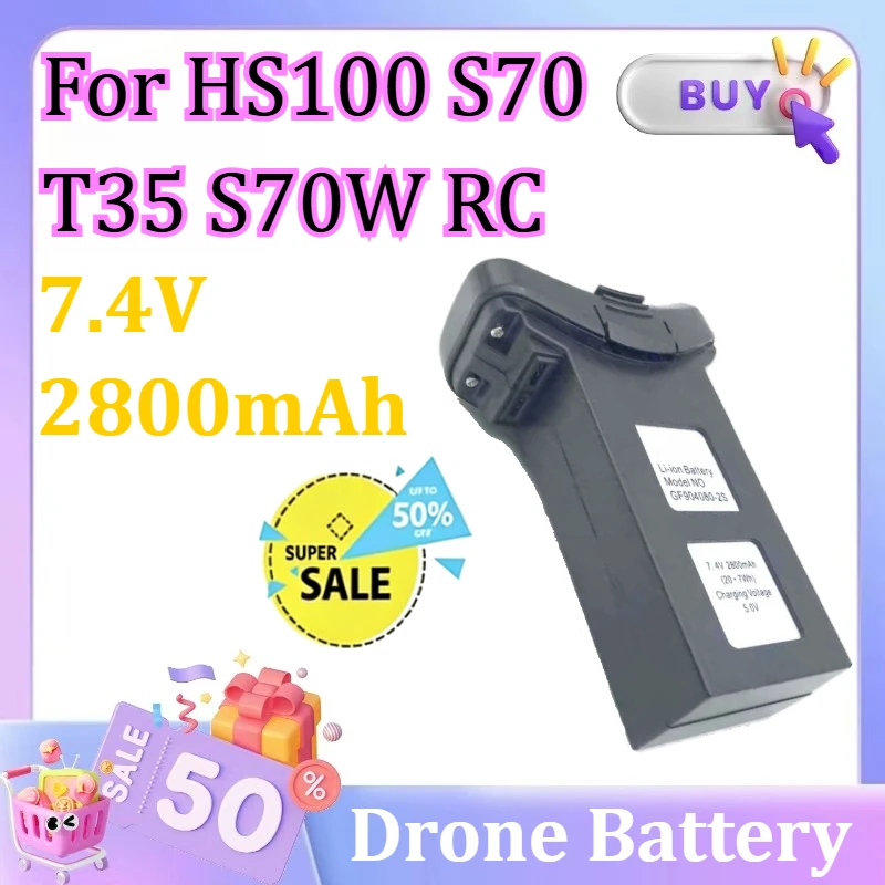 

7.4V 2800mAh Lipo Battery for HS100 S70 T35 S70W RC Drone Battery for Holy Stone HS100 SJ/RC SJRC S70W