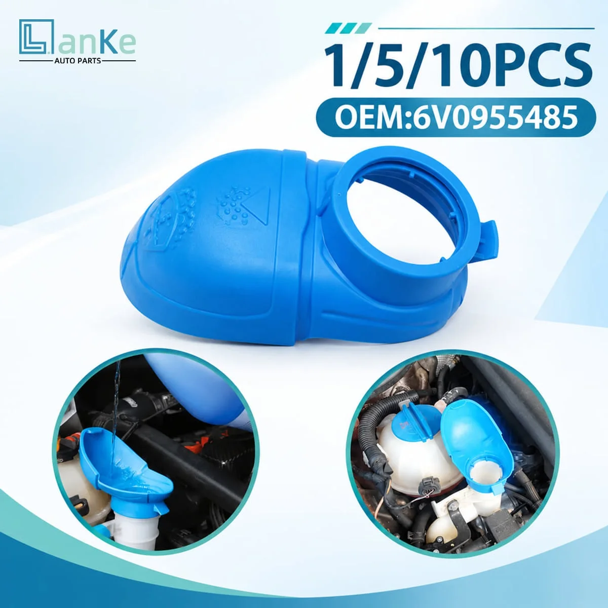 LANKE Windshield Washer Fluid Reservoir Cap Rubber Funnel Cover 6V0955485 000096706 Fit For Skoda Volkswagen Front