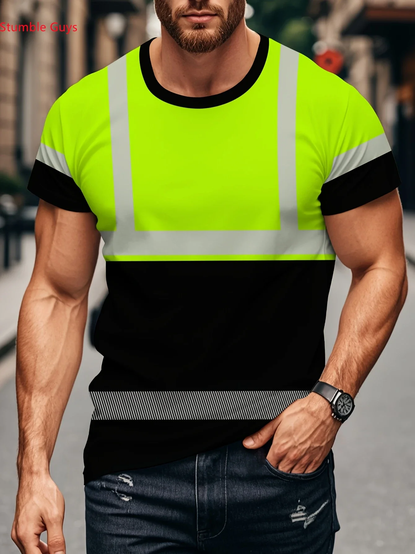 Sommer Herren Freizeit Kurzarm-T-Shirt – Modisches Streetwear, schnelltrocknend, atmungsaktiv, bedruckt, Sportbekleidung