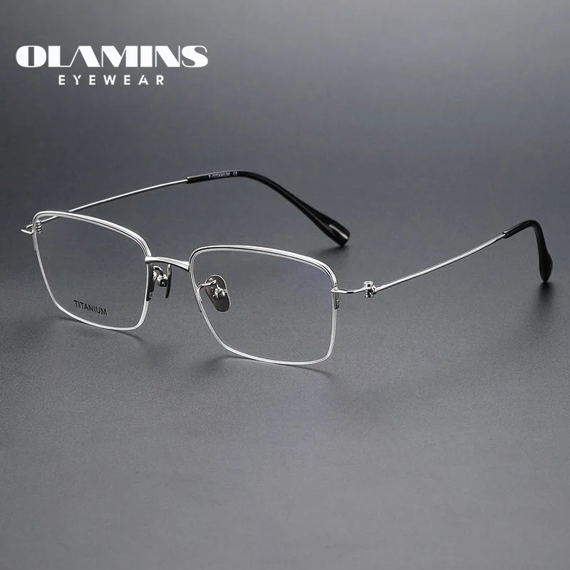 

OLAMINS​ Wholesale Custom Fashion Titanium Eyeglasses Frames Metal Optical Glasses 80919