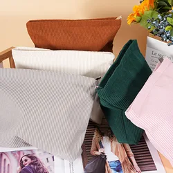 Simple Corduroy Storage Makeup Bag Women's Cosmetic Bag Large Capacity Portable Clutch Makeup Pouch Travel Organizer Fashion