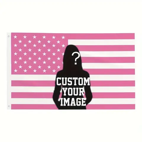 Custom Pink USA  America Flag 3X5 Ft Personalized Flags Design Your Image Funny Tapestry Poster Dorm Room, Living Room, Bedroom
