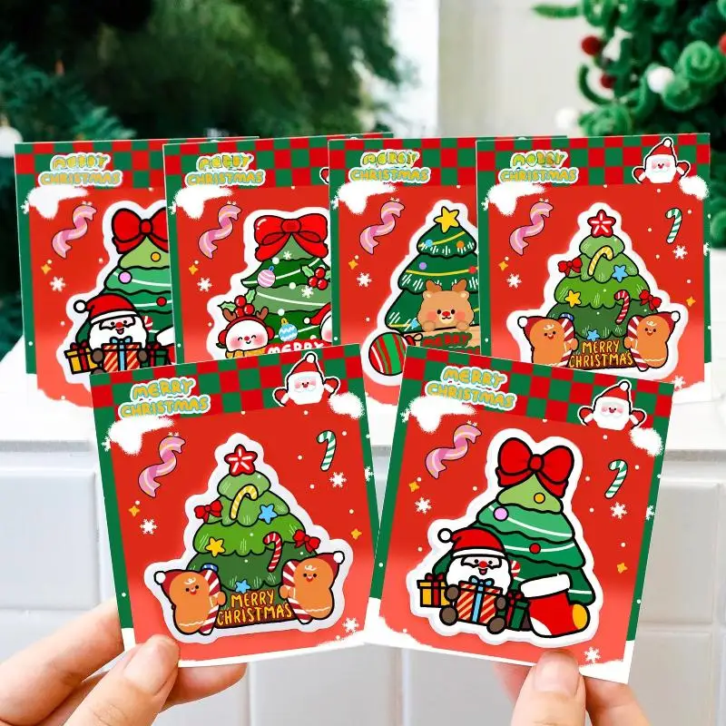 5/10Pcs Weihnachten Post-it Hinweis Nette Cartoon Weihnachten Baum Nachricht Sticky Note Student Schreibwaren Memo Pad Schule liefert Geschenke