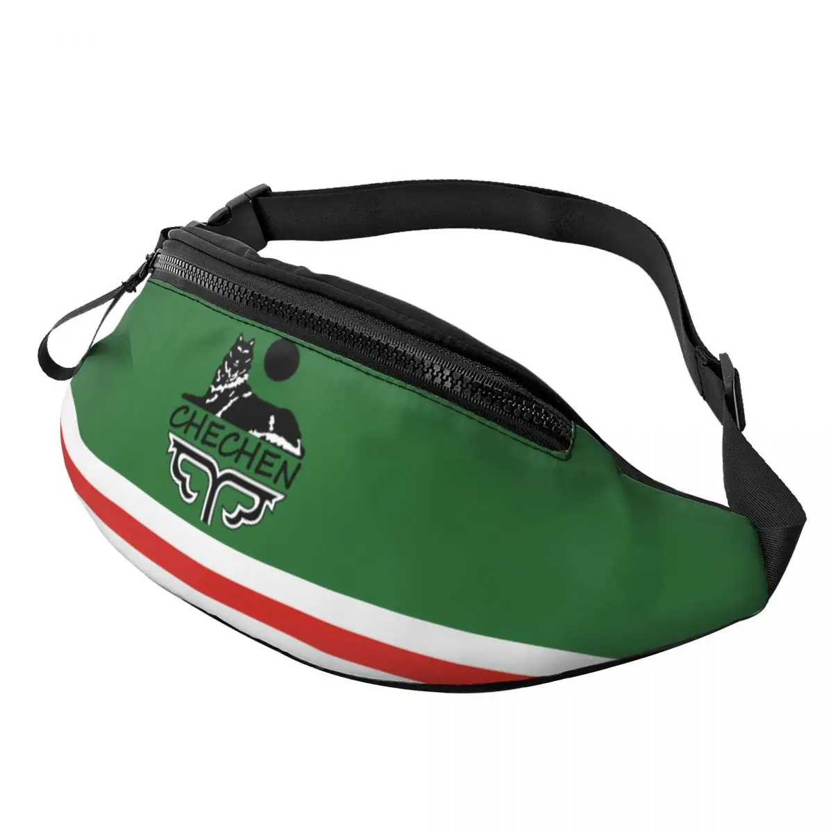 Custom Chechen Borz Fanny Pack Women Men Cool Chechnya Coat Of Arms Crossbody Waist Bag for Camping Biking Phone Money Pouch