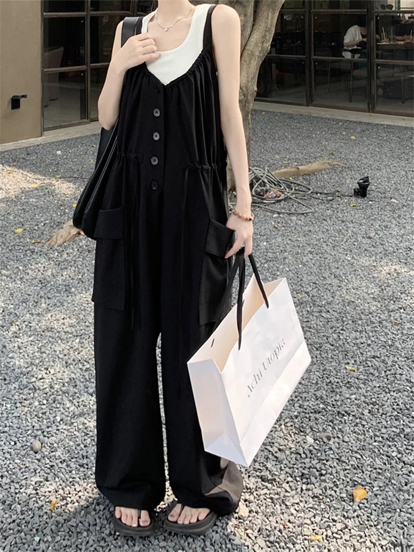 

Alien Kitty Lazy Style Women Rompers Autumn Wide Leg Loose Chic Jumpsuits 2023 Casual Office Lady New Streetwear Overalls