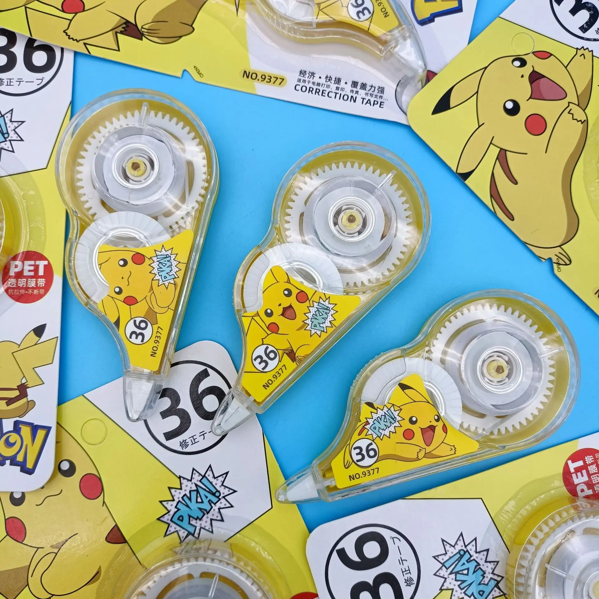 

New model Pikachu Cartoon White Out Corrector Correction Tape Decoration Stickers Stationery Gift Student Office Supplies