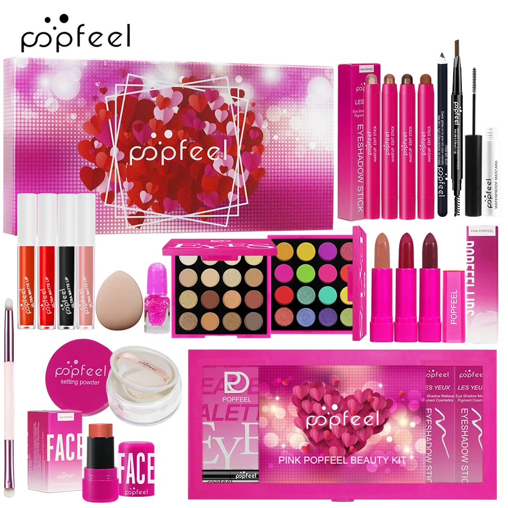 مجموعة مكياج POPFEEL ذات طابع وردي للفتيات - مجموعة مستحضرات تجميل الكل في واحد، مثالية للهدايا لصديقتك أو أحبائك. #2