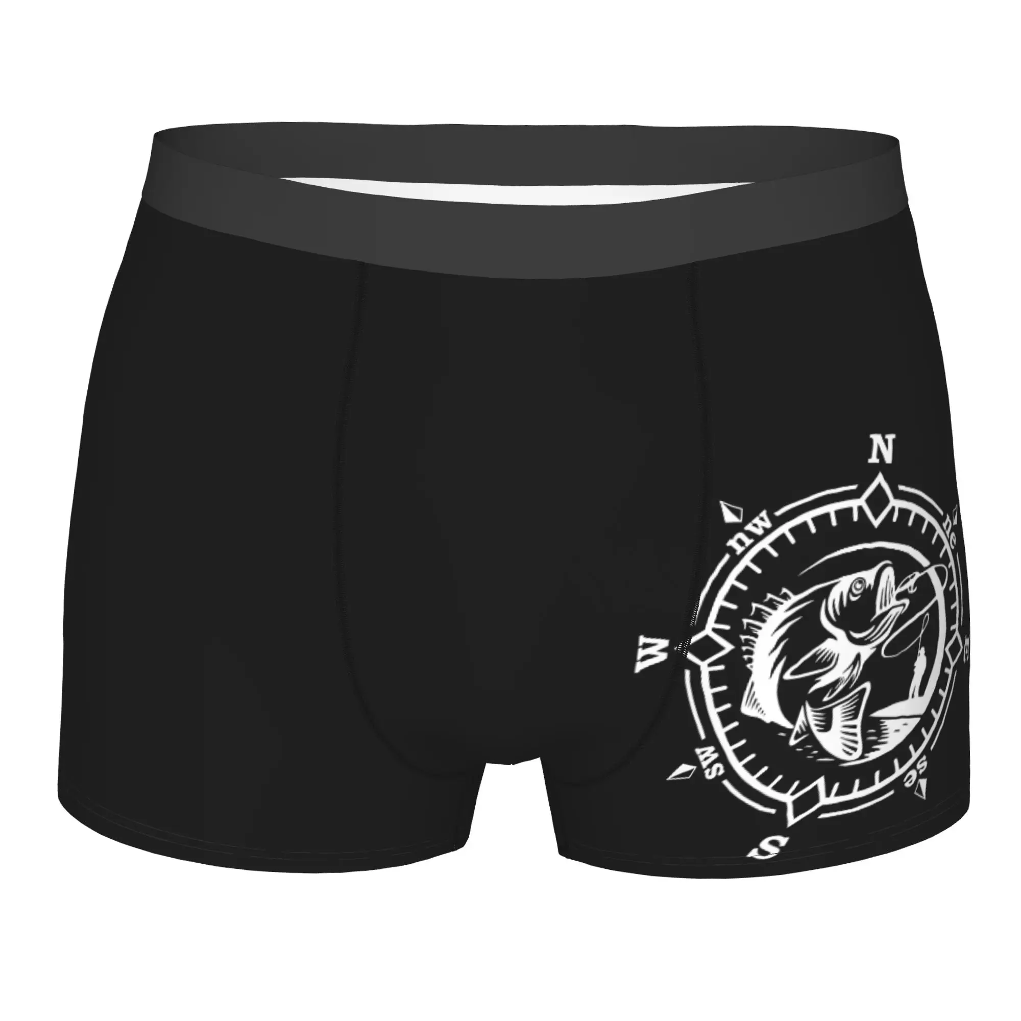 cuecas-boxer-masculinas-personalizadas-com-estampa-divertida-de-bussola-de-pesca-para-aventura-e-acampamento-elasticas