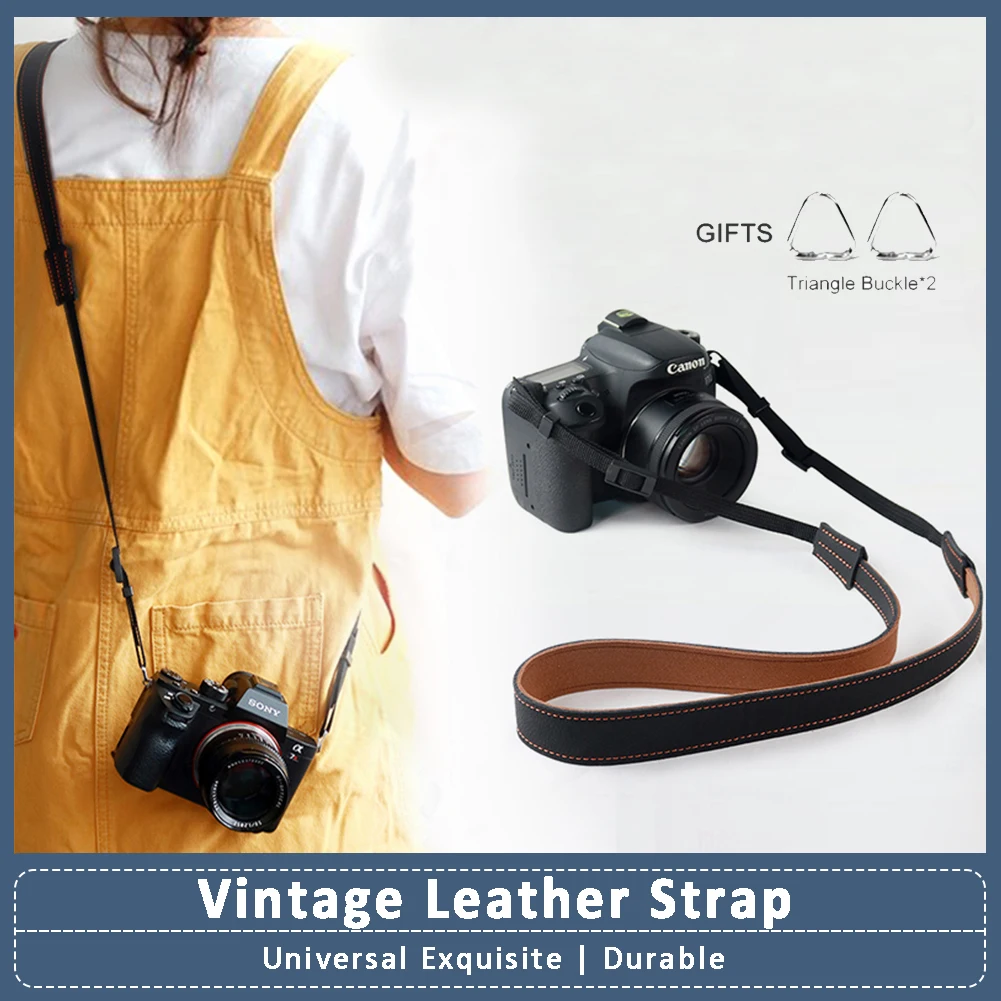 Camera Strap Shoulder Strap Wrist Strap Leather Vintage Durable Easy Install Univerial for fuji sony nikon canon pentax panasoni