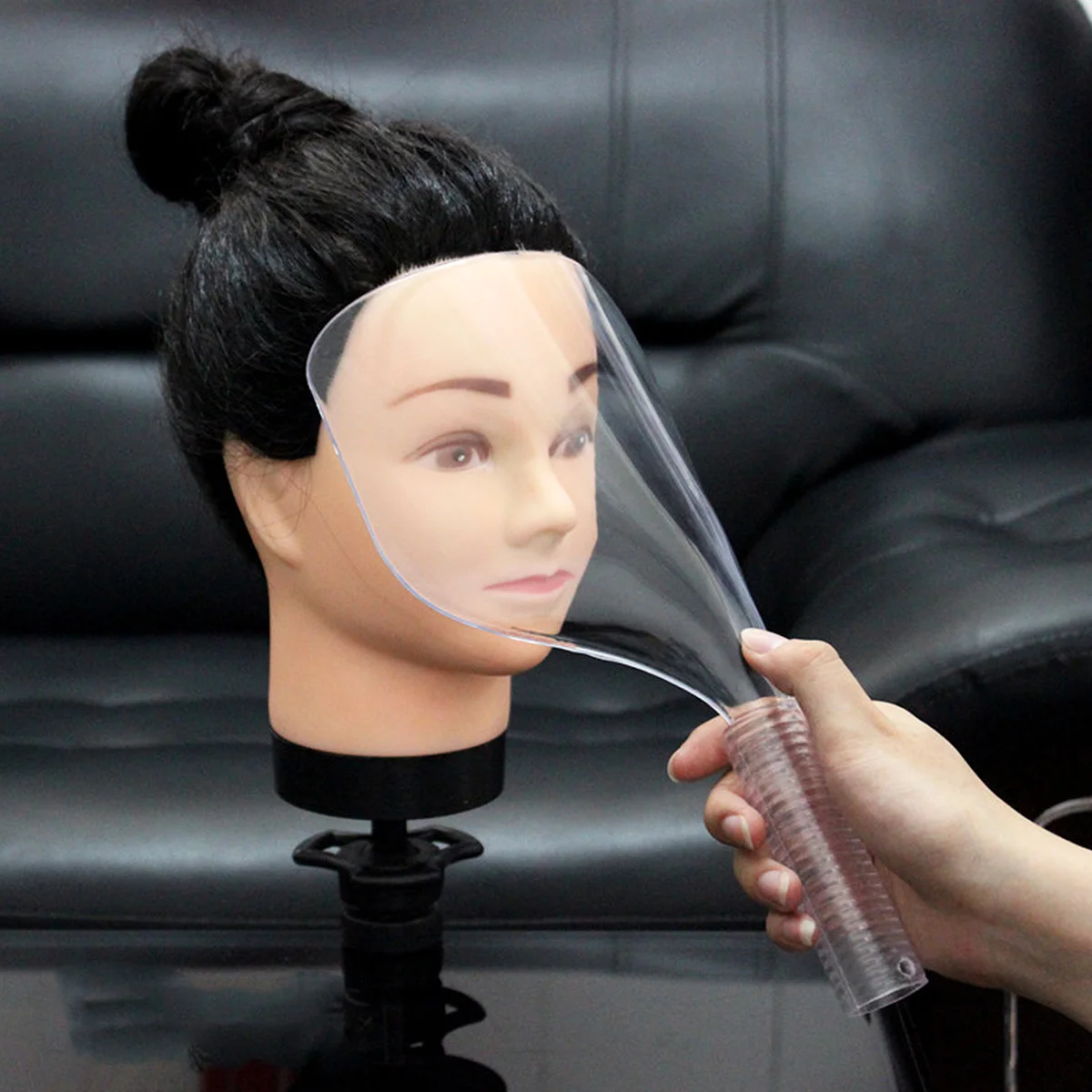 

Hairdressing Face Mask Cover Transparent Gray Durable Plastic Protective Hair Cutting Mask for Barber Shop Use