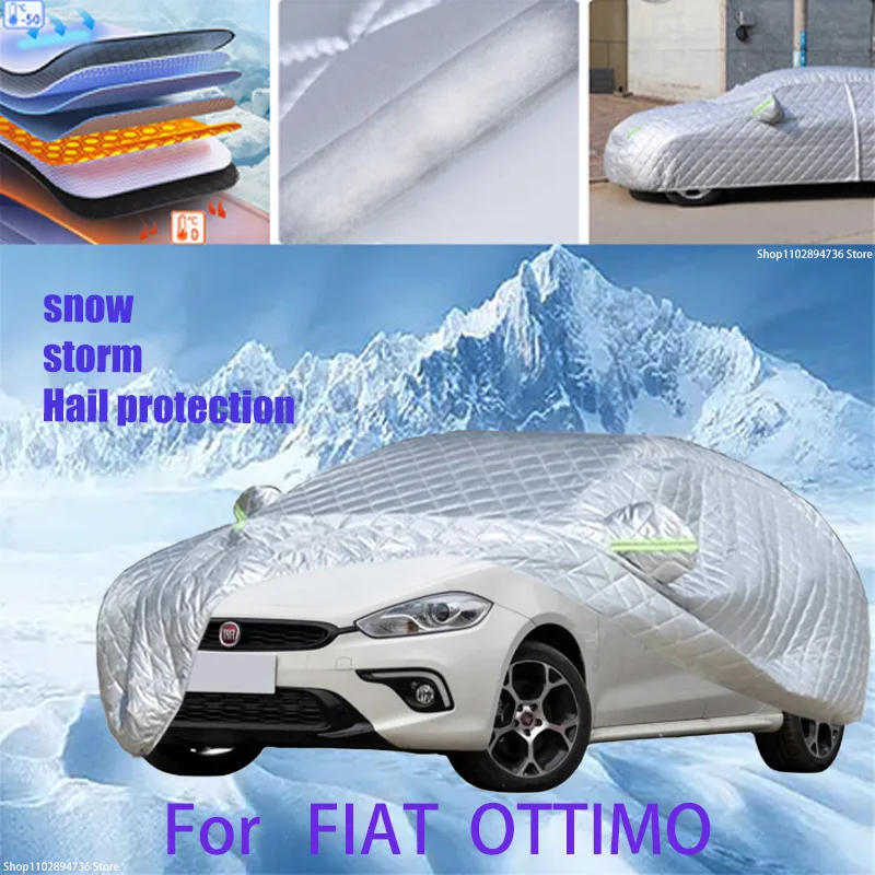 For FIAT OTTIMO Outdoor Cotton Thickened Awning For Car Anti Hail Protection Snow Covers Sunshade Waterproof Dustproof