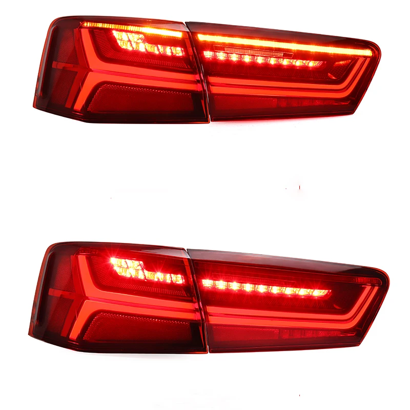 For Audi A6L Taillight C7 Back Rear Lamp Assembly Suit 2012-2016 Year Car Red Color