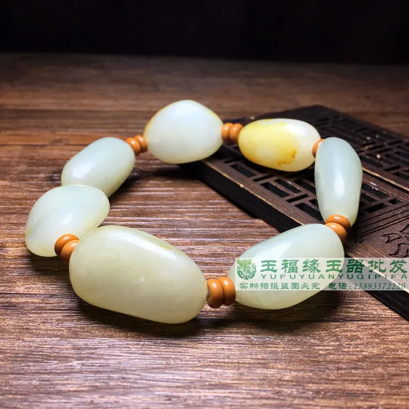 Imagem -05 - Hetian Jade Mão Corda Hetian Jade Homens e Mulheres Estilo Qinghai Material Pulseira com Contas Qinpi Vermelho Pedra Original Peças Lote