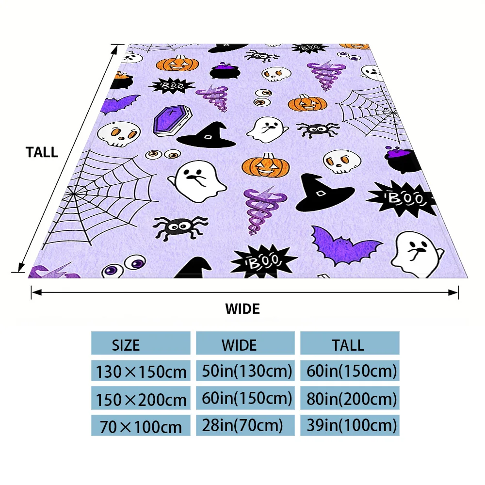 Spooky Vibes Flannel Blankets Are Suitable For Sofas, Men's Room Decorations, Thick And Warm Gifts For Teenagers