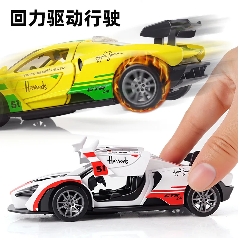 1:32 Alloy Graffiti Sports Car Children's Toy Ornaments Model Boy Pull-back Alloy Car Plastic