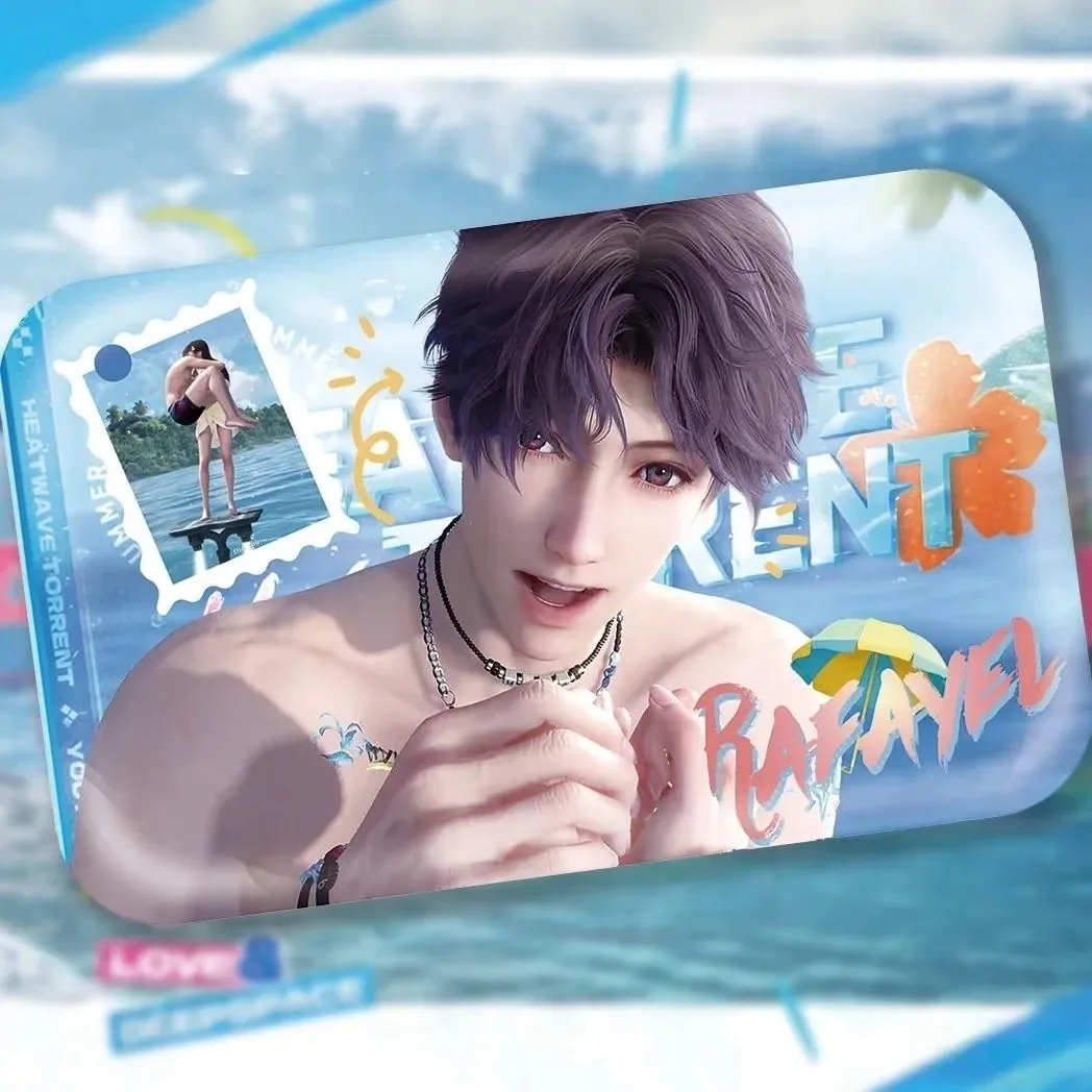 Amor e espaço profundo, verão com você e brisa do mar, cosplay de alta beleza caseiro, série de todas as funcionários, emblema retangular