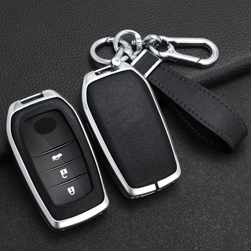 

Car Key Cover Case For Toyota RAV4 Highland Coralla Hilux Fortuner Land Cruiser Camry Crown Keychain Accessories