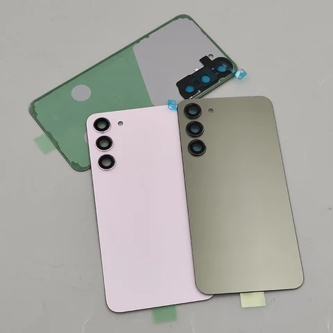 Задняя крышка батарейного отсека для Samsung S23/S23 Plus, задняя крышка корпуса, сменные детали с объективом камеры для Galaxy S23Plus S23 + 5G