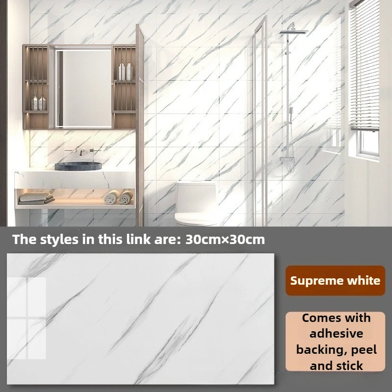 Decoración de habitaciones Papel Tapiz Mármol Autoadhesivo, Pegatina de Pared Impermeable Antihumedad, para Baño Cocina Imitación