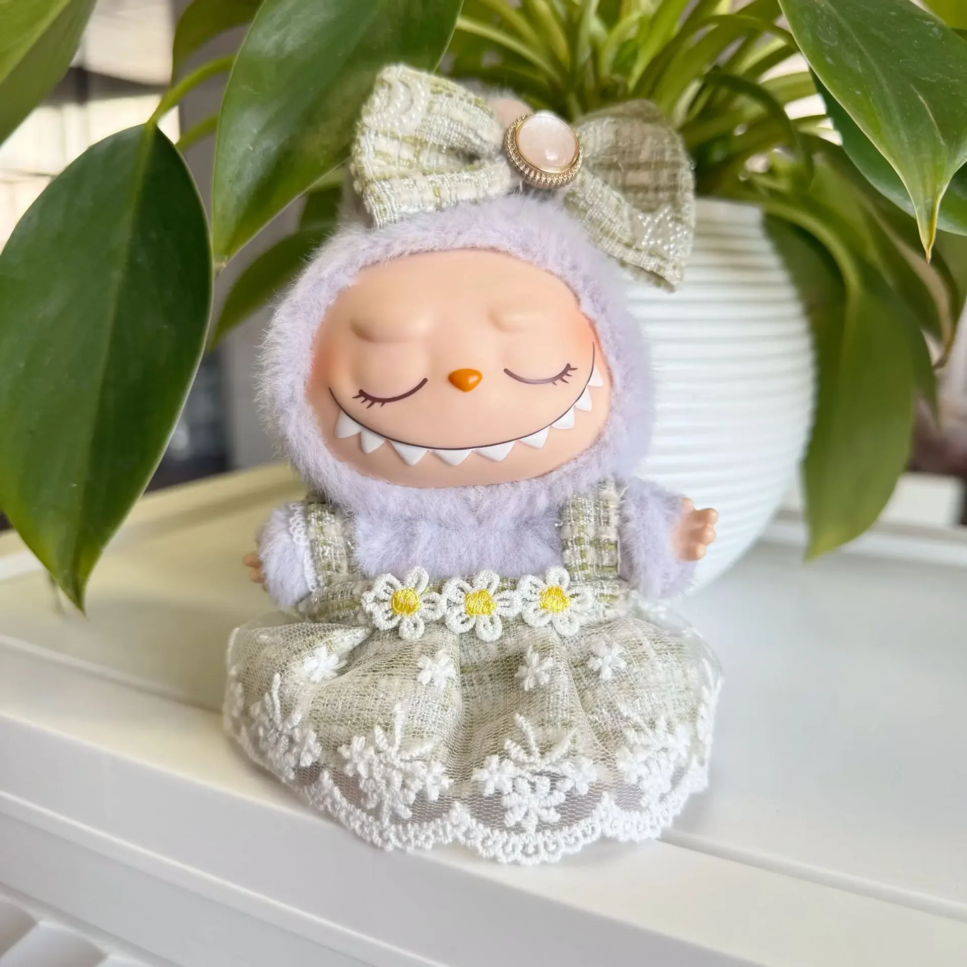 Labubu Set Rok Benang Daisy Hijau Segar Liontin Pengganti Gaun Bayi LABUBU