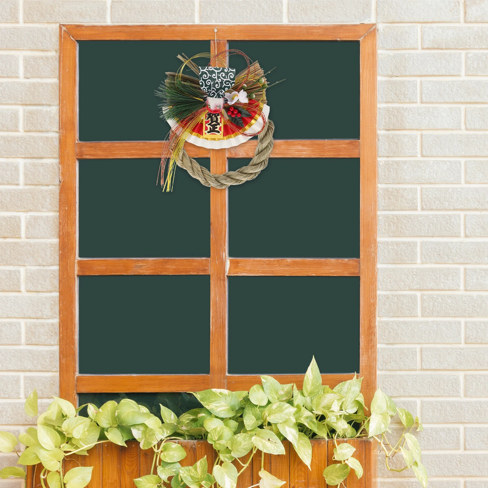 

Japanese Style Straw Wreath 23x25cm Wall Decor Door Hanging Pendant Sushi Restaurant Home DIY Woven Straw Decorative