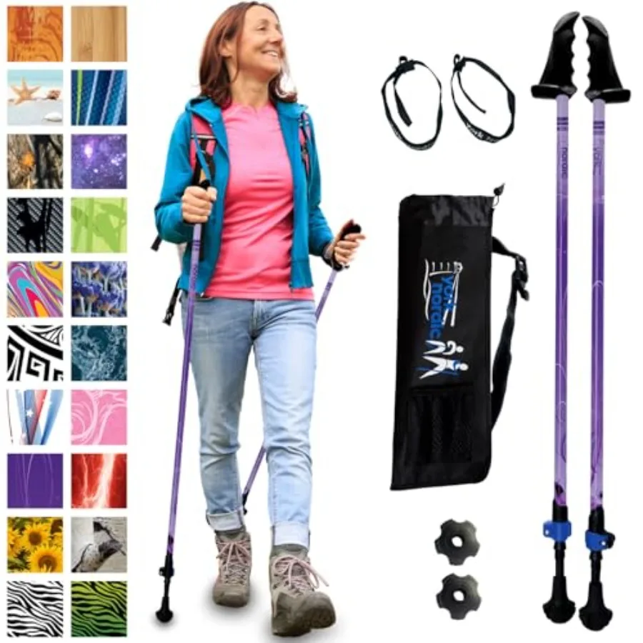 Motivator Walking Poles for Balance and Rehab - Aluminum, Black - Patented Stability Grips, Lightweight, Adjustable, Collapsibl