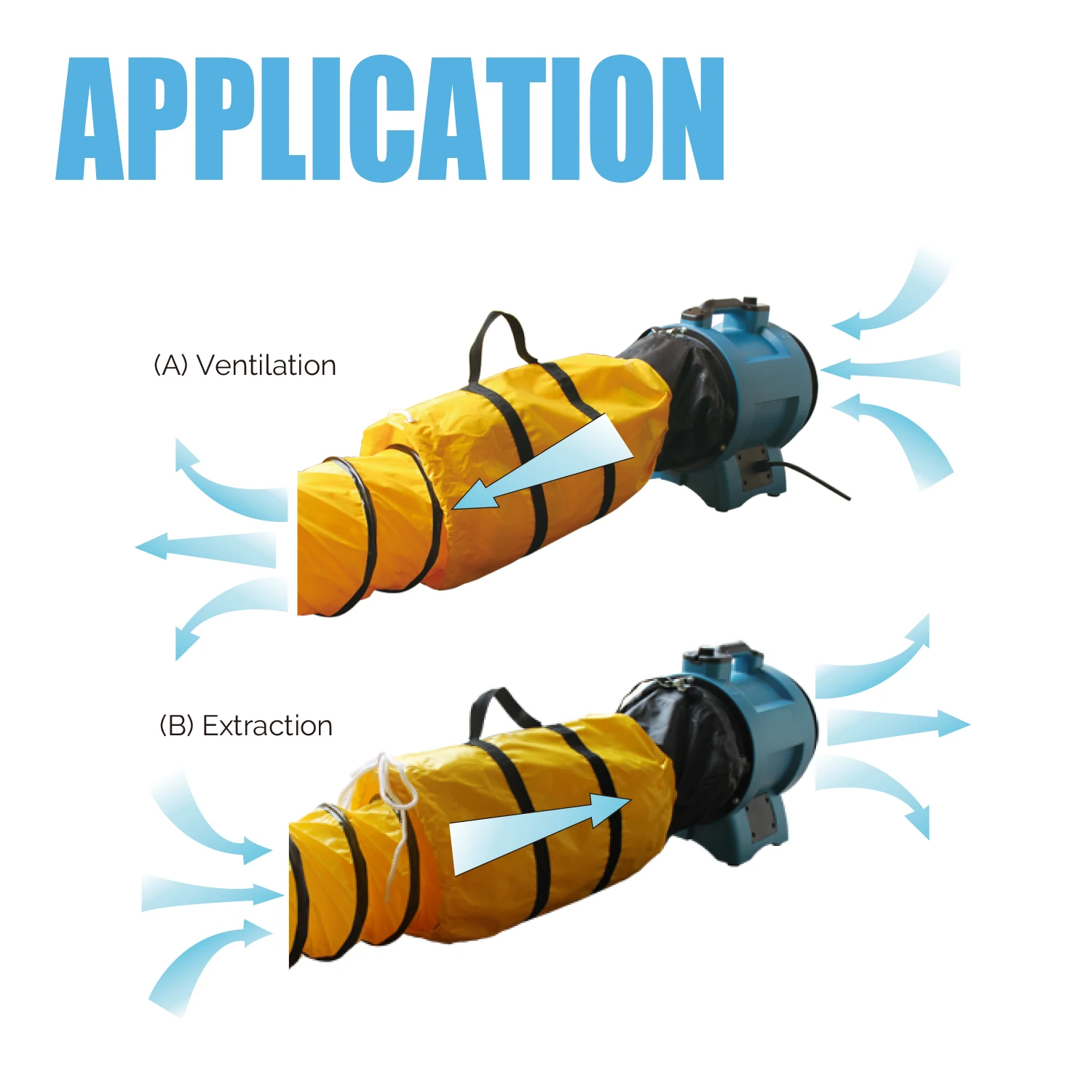 XPOWER X-8 8 "قطر الصناعية محصورة الفضاء مروحة تهوية للرجل ثقوب صمام فولت الرطب الآبار الناقلات الأزرق الهواء مروحة نفخ