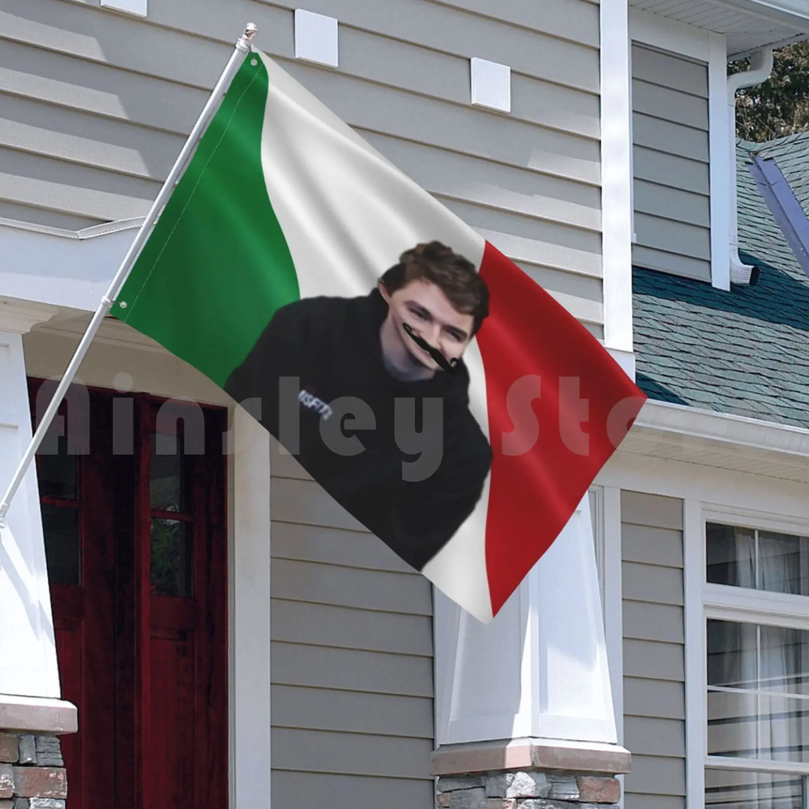 Итальянское уличное украшение Schlatt, флаг автомобиля, итальянский флаг Schlatt Jschlatt для геймеров, Youtube, католический обед